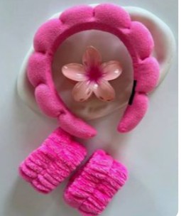 Set Facial Completo: Vincha + Muñequeras + Gancho para Pelo